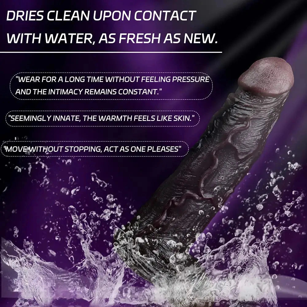 6.3in Vibrating Silicone Dildo Sleeve Lock Sperm Thickening Sleeve Sex Toy