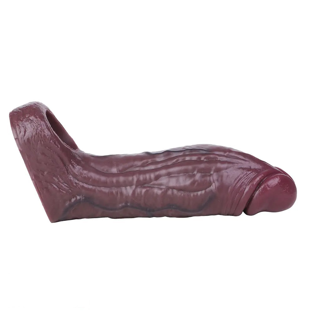 6.3in Wearable Soft Enlarge Masturbator Hollow Penis Silicone Dildo Sleeve