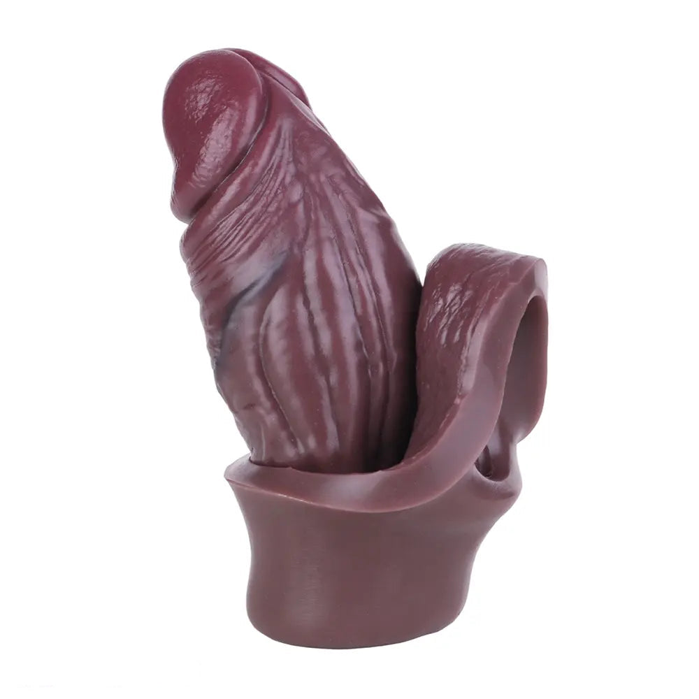 6.3in Wearable Soft Enlarge Masturbator Hollow Penis Silicone Dildo Sleeve