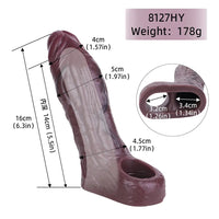 6.3in Wearable Soft Enlarge Masturbator Hollow Penis Silicone Dildo Sleeve