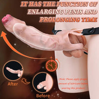 6.41in Lifelike Uncut Strap on Penis Extender Cock Sleeve Dildo For Anus