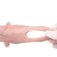 6.41in Lifelike Uncut Strap on Penis Extender Cock Sleeve Dildo For Anus