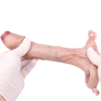 6.41in Lifelike Uncut Strap on Penis Extender Cock Sleeve Dildo For Anus