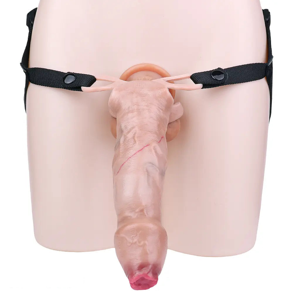 6.41in Lifelike Uncut Strap on Penis Extender Cock Sleeve Dildo For Anus