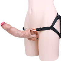6.41in Lifelike Uncut Strap on Penis Extender Cock Sleeve Dildo For Anus