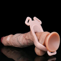 6.41in Lifelike Uncut Strap on Penis Extender Cock Sleeve Dildo For Anus