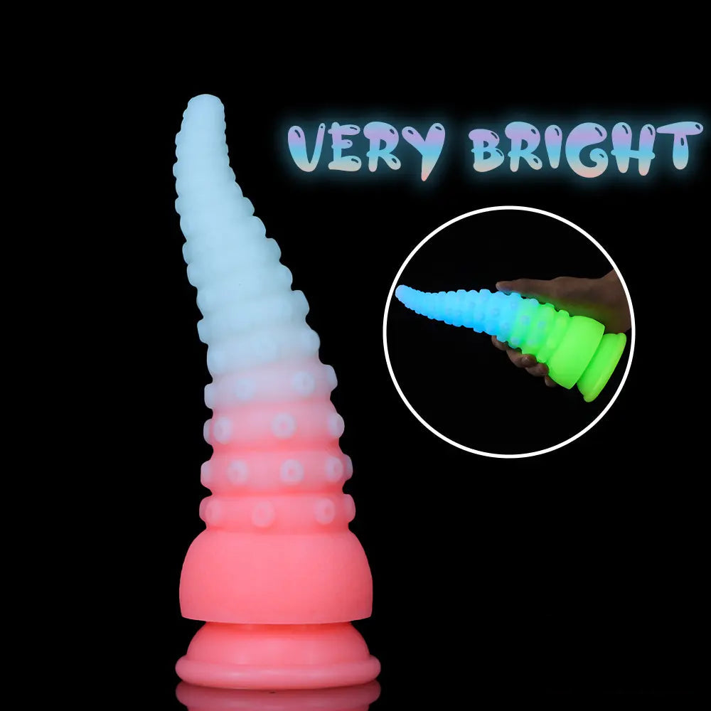 6.42in 7.48in 8.66in Fluorescent Octopus Tentacle Soft Dildo For Men Women