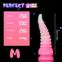 6.42in 7.48in 8.66in Fluorescent Octopus Tentacle Soft Dildo For Men Women
