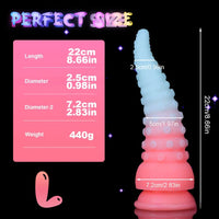 6.42in 7.48in 8.66in Fluorescent Octopus Tentacle Soft Dildo For Men Women
