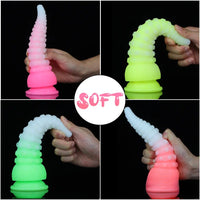 6.42in 7.48in 8.66in Fluorescent Octopus Tentacle Soft Dildo For Men Women
