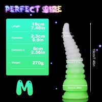 6.42in 7.48in 8.66in Fluorescent Octopus Tentacle Soft Dildo For Men Women