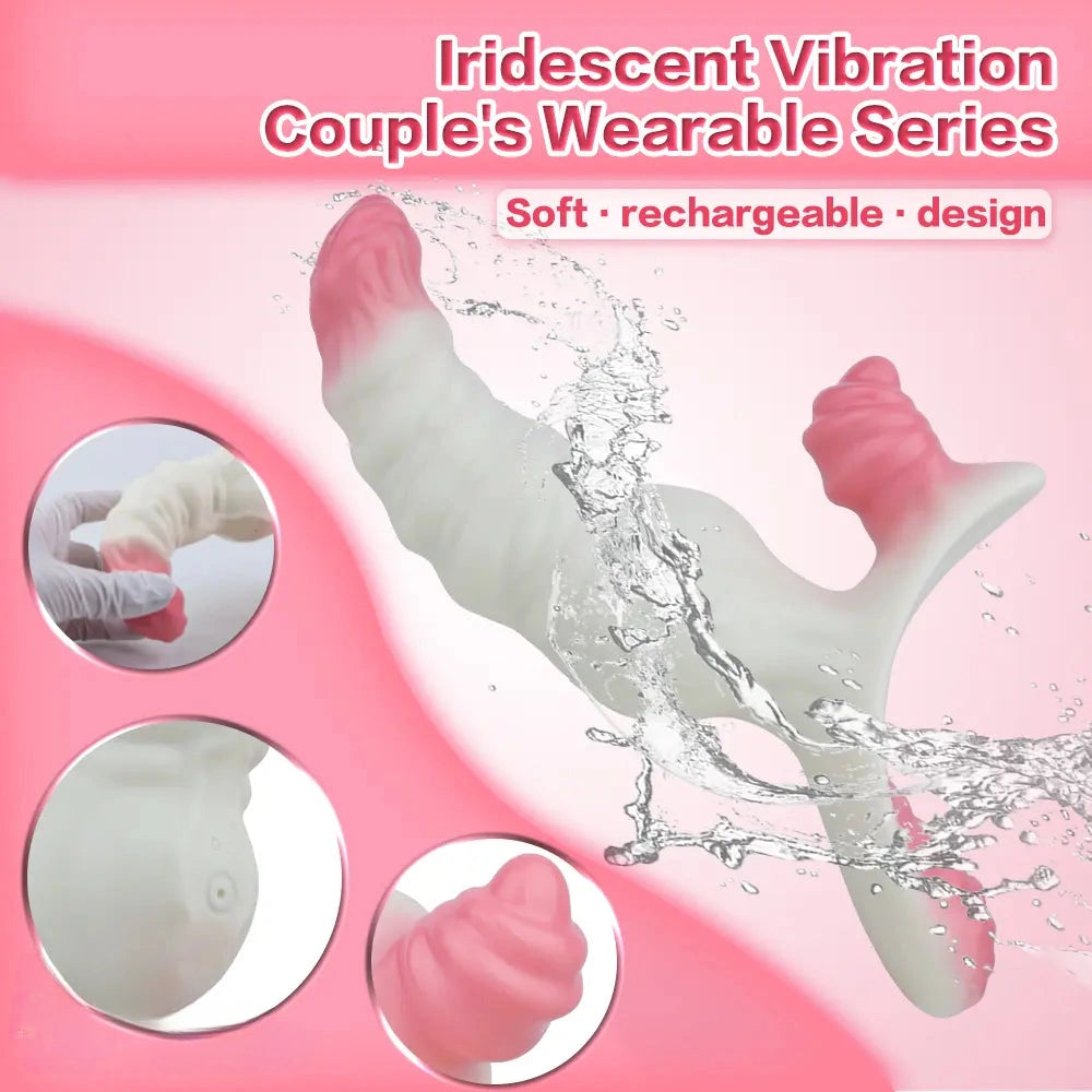 6.42in Monster Fantasy Wearable Strap on Vibrating Liquid Silicone Dildo