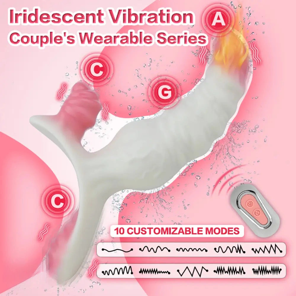 6.42in Monster Fantasy Wearable Strap on Vibrating Liquid Silicone Dildo