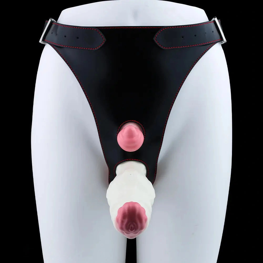 6.42in Monster Fantasy Wearable Strap on Vibrating Liquid Silicone Dildo