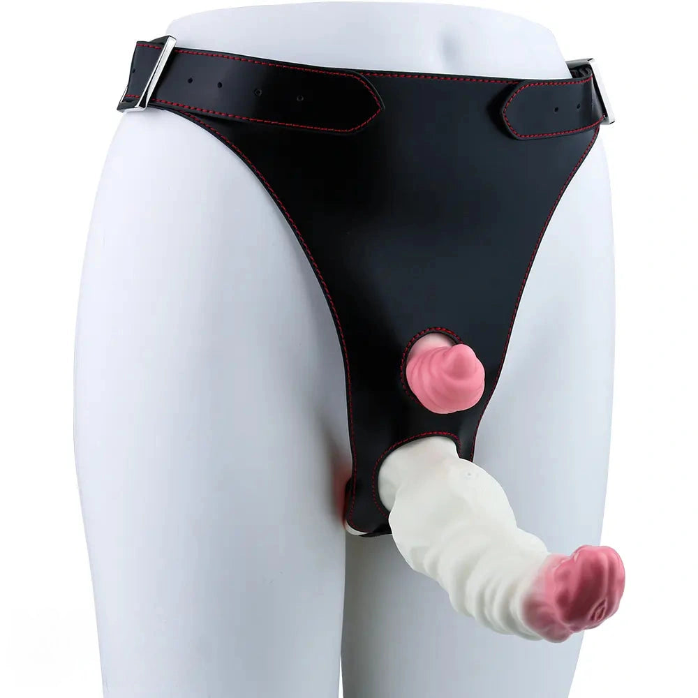 6.42in Monster Fantasy Wearable Strap on Vibrating Liquid Silicone Dildo
