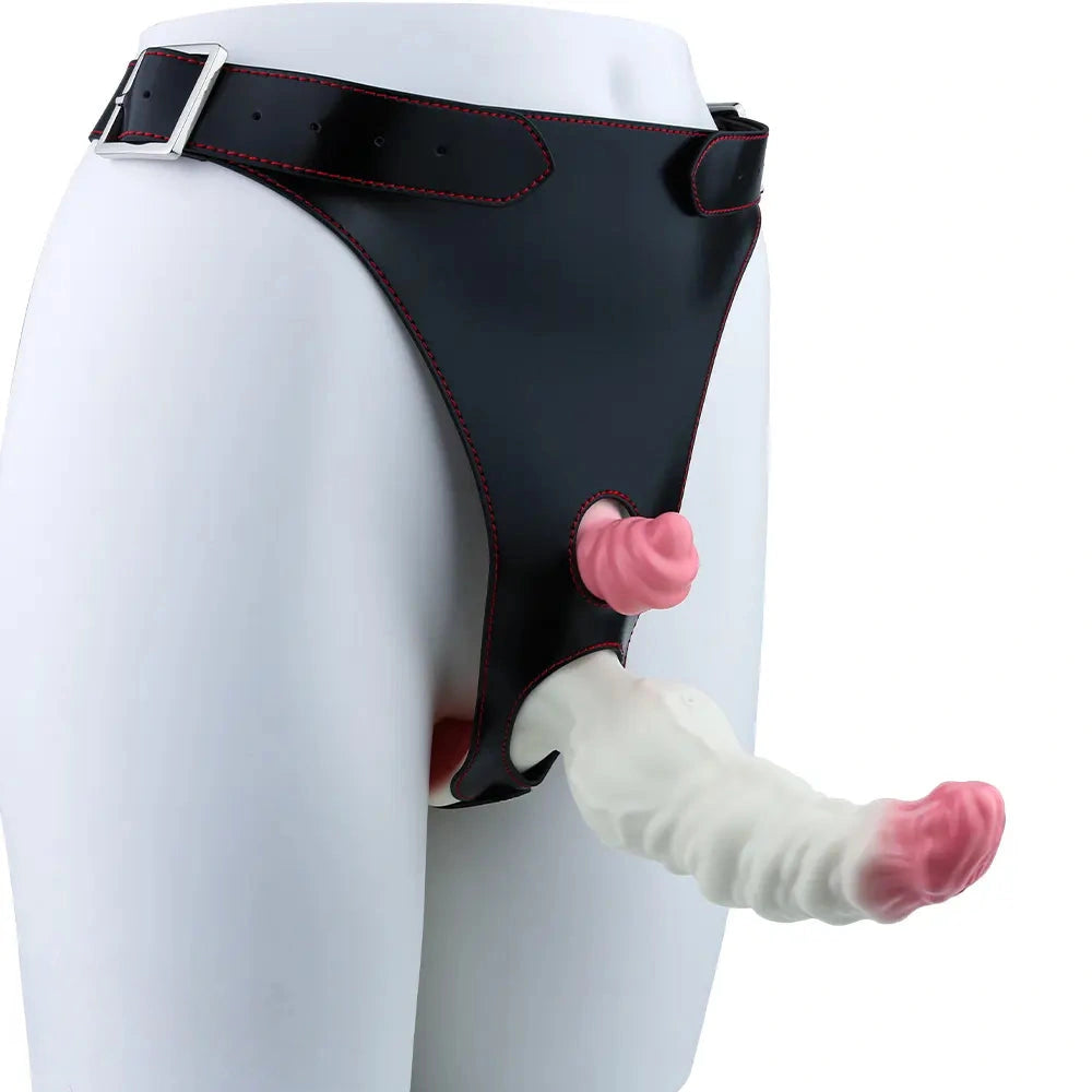 6.42in Monster Fantasy Wearable Strap on Vibrating Liquid Silicone Dildo