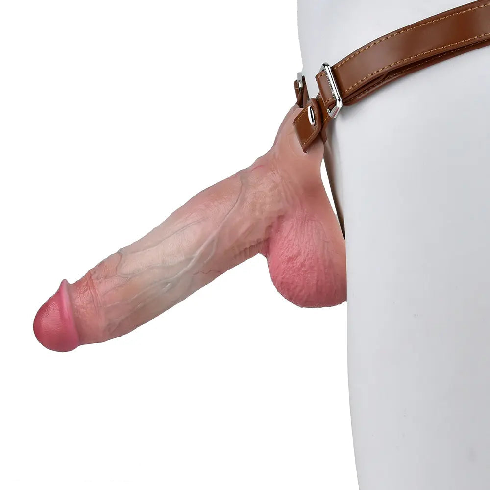 6.46in 8.43in Strap on Dual Density Silicone Real Skin Solid Dildo Female Pleasure