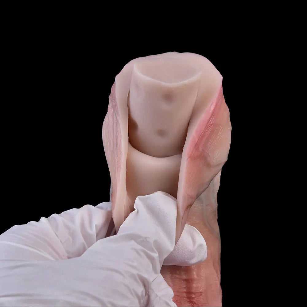 6.46in 8.43in Strap on Dual Density Silicone Real Skin Solid Dildo Female Pleasure
