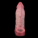 6.46in Simulated Genitals Blue Veins Hollow Cock Sleeve With Cock Ring