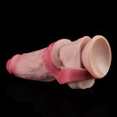 6.46in Simulated Genitals Blue Veins Hollow Cock Sleeve With Cock Ring