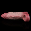6.46in Simulated Genitals Blue Veins Hollow Cock Sleeve With Cock Ring