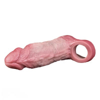 6.46in Simulated Genitals Blue Veins Hollow Cock Sleeve With Cock Ring
