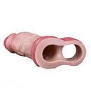 6.46in Simulated Genitals Blue Veins Hollow Cock Sleeve With Cock Ring