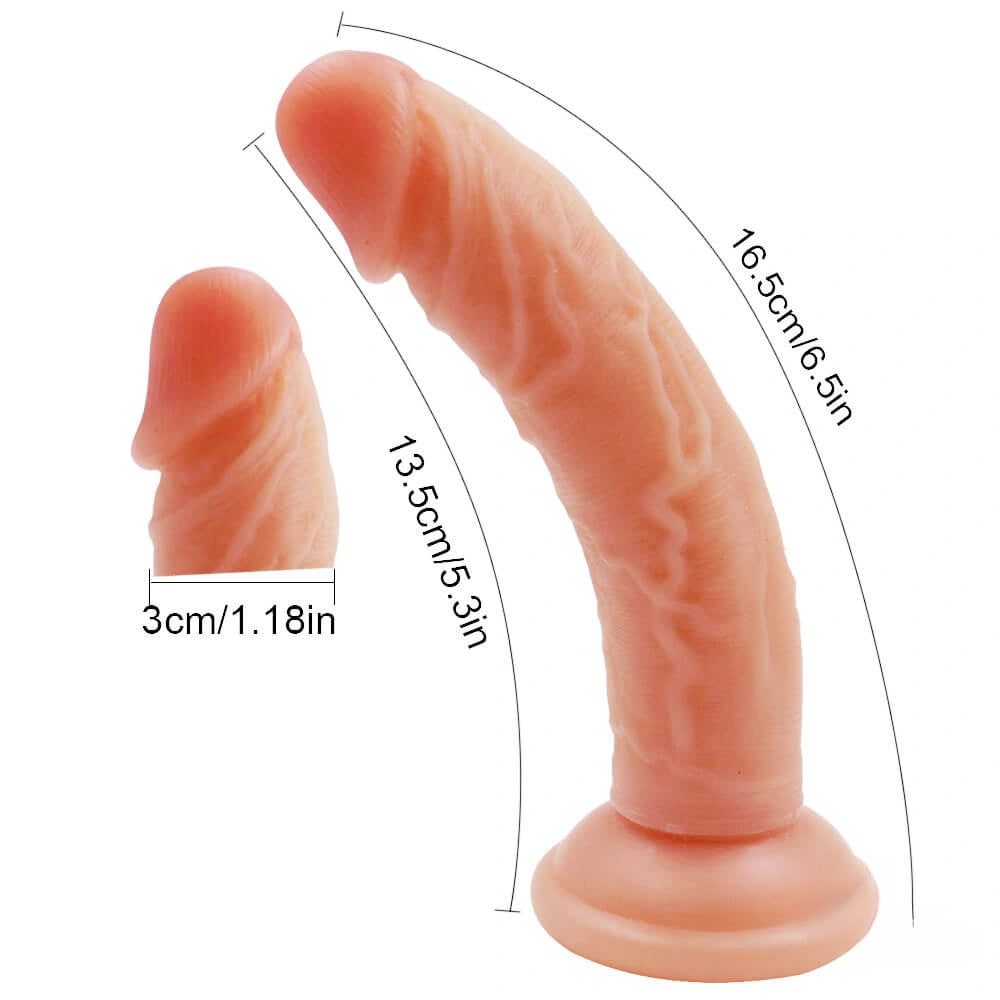 6.49 Soft Flexible Silicone Elastic Dildo Women Toy With Sucker
