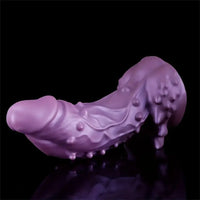 6.49in 7.67in 8.85in Purple Monster Big Flexible Barbed Alien Dildo