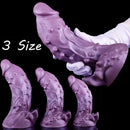 6.49in 7.67in 8.85in Purple Monster Big Flexible Barbed Alien Dildo
