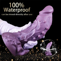 6.49in 7.67in 8.85in Purple Monster Big Flexible Barbed Alien Dildo