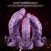 6.49in 7.67in 8.85in Purple Monster Big Flexible Barbed Alien Dildo