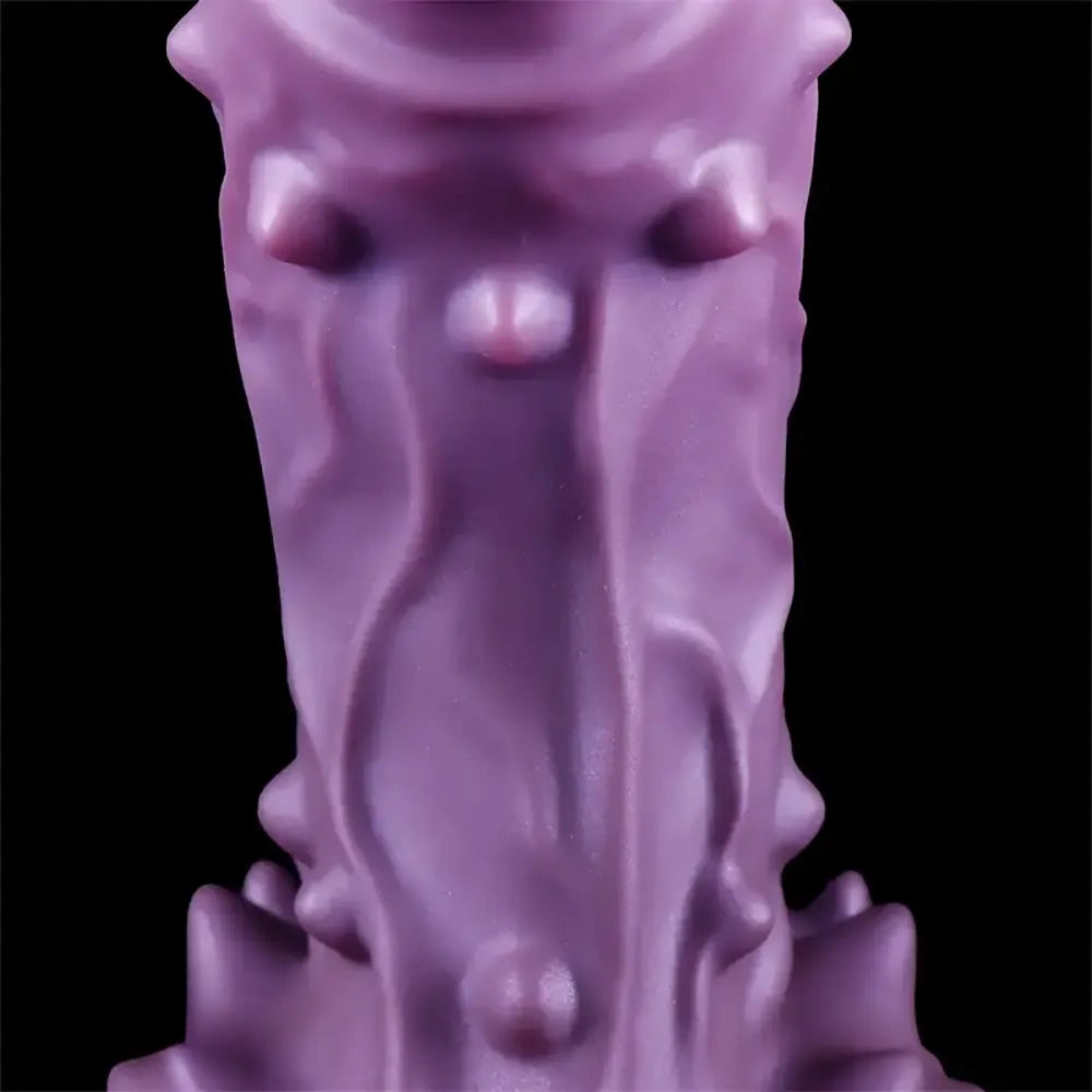 6.49in 7.67in 8.85in Purple Monster Big Flexible Barbed Alien Dildo