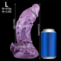 6.49in 7.67in 8.85in Purple Monster Big Flexible Barbed Alien Dildo