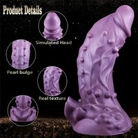 6.49in 7.67in 8.85in Purple Monster Big Flexible Barbed Alien Dildo