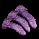 6.49in 7.67in 8.85in Purple Monster Big Flexible Barbed Alien Dildo