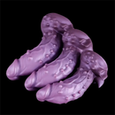 6.49in 7.67in 8.85in Purple Monster Big Flexible Barbed Alien Dildo