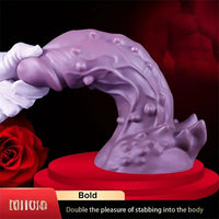 6.49in 7.67in 8.85in Purple Monster Big Flexible Barbed Alien Dildo