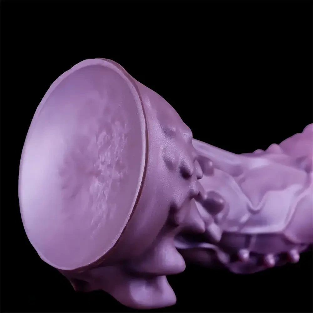 6.49in 7.67in 8.85in Purple Monster Big Flexible Barbed Alien Dildo