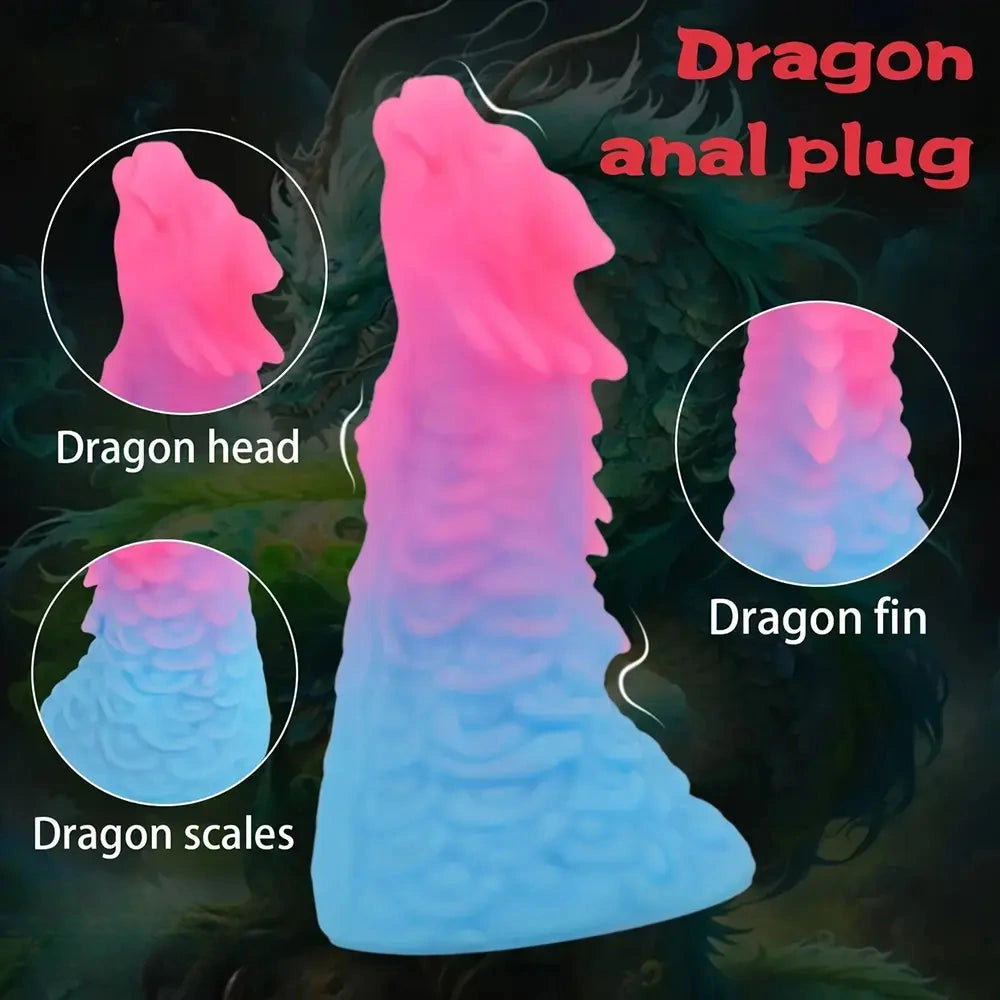 6.49in 7.67in 8.85in Special-Shaped Mixed Color Faucet Penis Dragon Dildo
