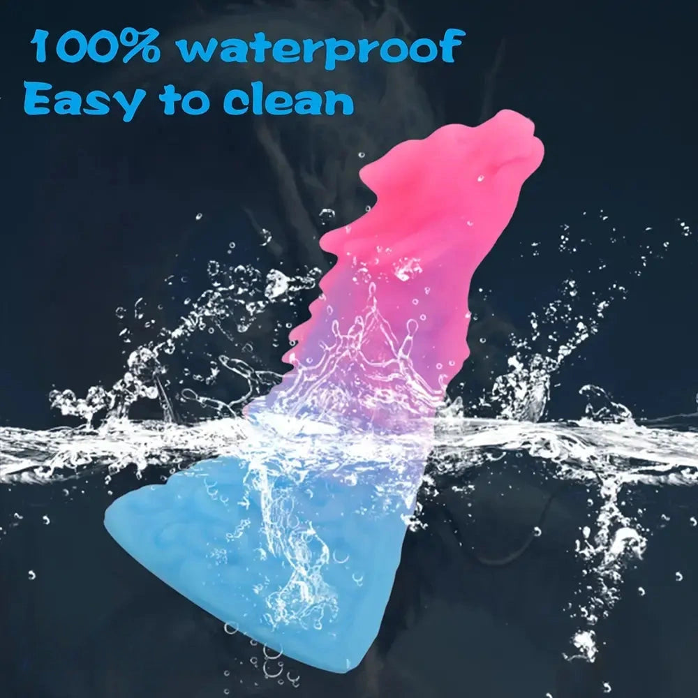 6.49in 7.67in 8.85in Special-Shaped Mixed Color Faucet Penis Dragon Dildo