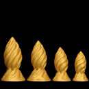 6.49in 7.67in 9.05in 9.84in Golden Silicone Spiral Thread Masturbation Dildo
