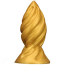6.49in 7.67in 9.05in 9.84in Golden Silicone Spiral Thread Masturbation Dildo