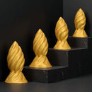 6.49in 7.67in 9.05in 9.84in Golden Silicone Spiral Thread Masturbation Dildo