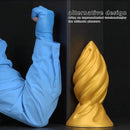 6.49in 7.67in 9.05in 9.84in Golden Silicone Spiral Thread Masturbation Dildo