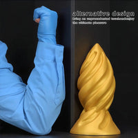 6.49in 7.67in 9.05in 9.84in Golden Silicone Spiral Thread Masturbation Dildo