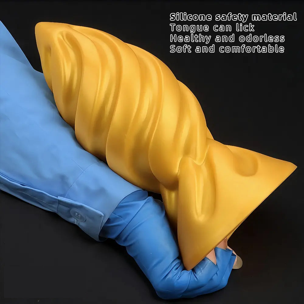 6.49in 7.67in 9.05in 9.84in Golden Silicone Spiral Thread Masturbation Dildo
