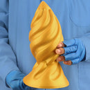 6.49in 7.67in 9.05in 9.84in Golden Silicone Spiral Thread Masturbation Dildo