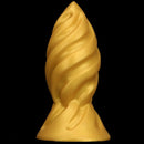 6.49in 7.67in 9.05in 9.84in Golden Silicone Spiral Thread Masturbation Dildo