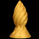 6.49in 7.67in 9.05in 9.84in Golden Silicone Spiral Thread Masturbation Dildo